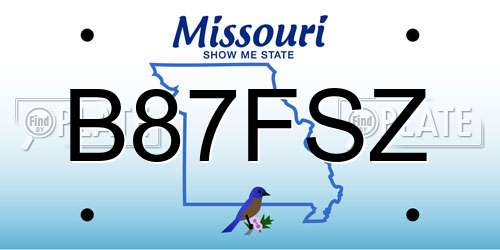 B87FSZ Missouri License Plate