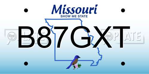 B87GXT Missouri License Plate