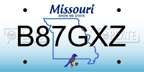 B87GXZ Missouri License Plate