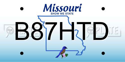 B87HTD Missouri License Plate
