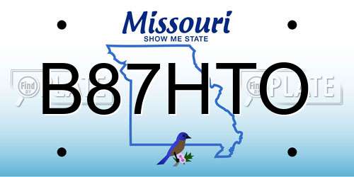 B87HTO Missouri License Plate