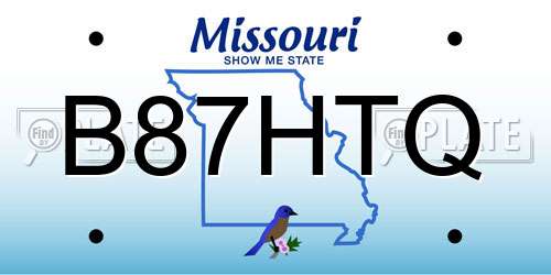 B87HTQ Missouri License Plate