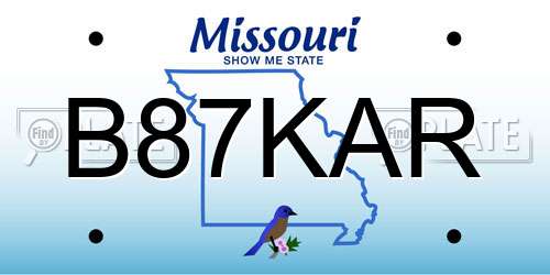 B87KAR Missouri License Plate