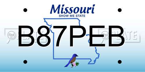 B87PEB Missouri License Plate