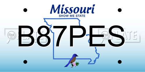 B87PES Missouri License Plate