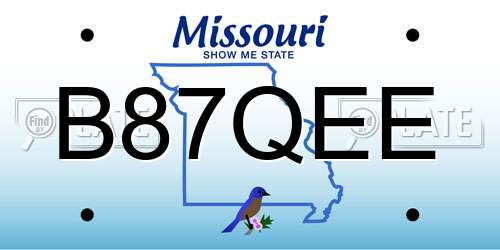 B87QEE Missouri License Plate