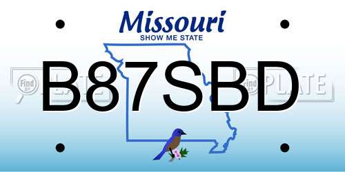 B87SBD Missouri License Plate
