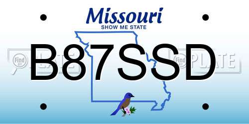 B87SSD Missouri License Plate