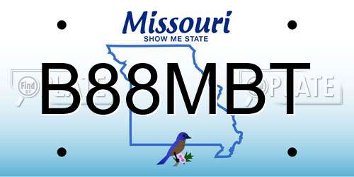 B88MBT Missouri License Plate