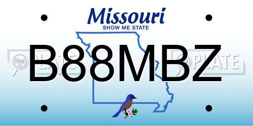 B88MBZ Missouri License Plate