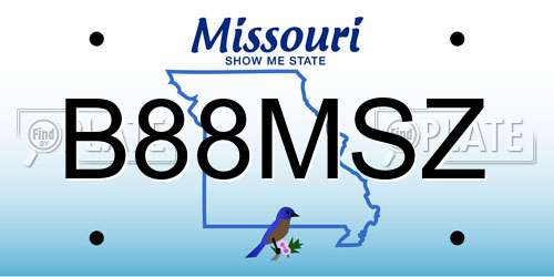 B88MSZ Missouri License Plate