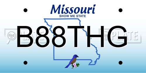 B88THG Missouri License Plate