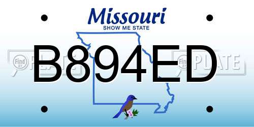 B894ED Missouri License Plate