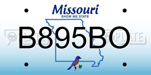 B895BO Missouri License Plate
