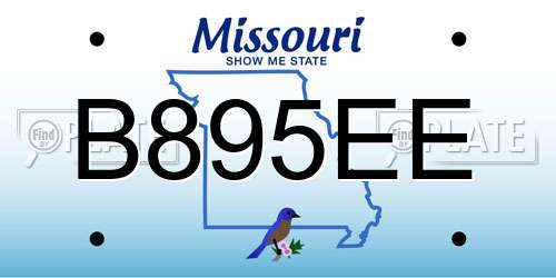B895EE Missouri License Plate