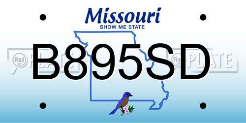 B895SD Missouri License Plate