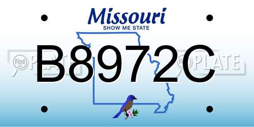 B8972C Missouri License Plate