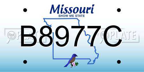 B8977C Missouri License Plate