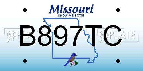 B897TC Missouri License Plate