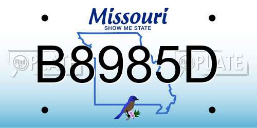 B8985D Missouri License Plate