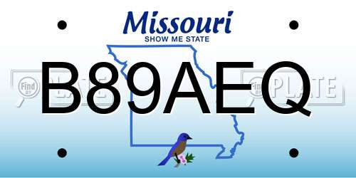 B89AEQ Missouri License Plate
