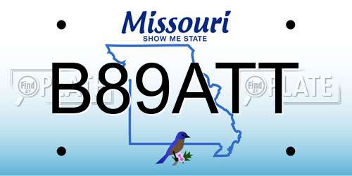 B89ATT Missouri License Plate