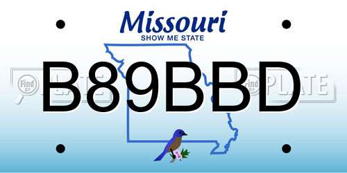 B89BBD Missouri License Plate