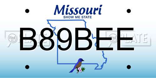 B89BEE Missouri License Plate