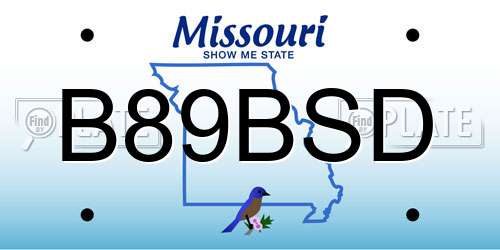 B89BSD Missouri License Plate
