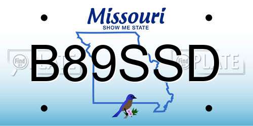 B89SSD Missouri License Plate