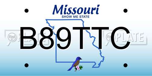 B89TTC Missouri License Plate