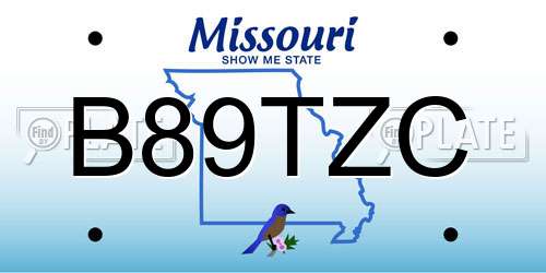 B89TZC Missouri License Plate