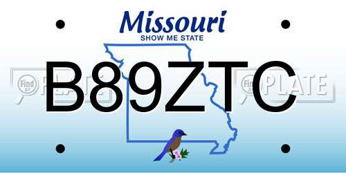 B89ZTC Missouri License Plate
