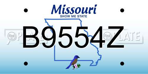 B9554Z Missouri License Plate