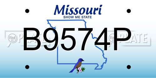 B9574P Missouri License Plate