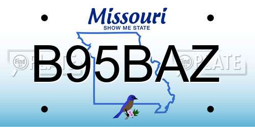 B95BAZ Missouri License Plate