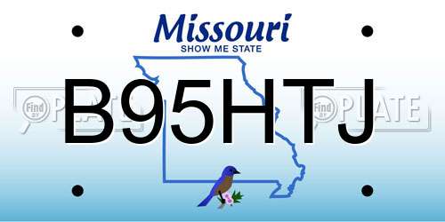 B95HTJ Missouri License Plate