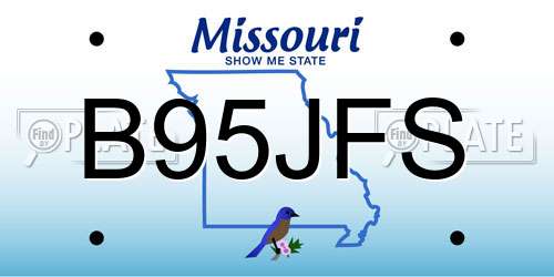 B95JFS Missouri License Plate