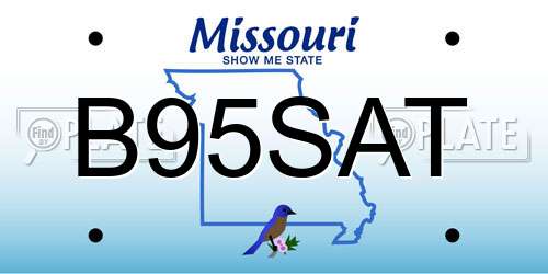 B95SAT Missouri License Plate