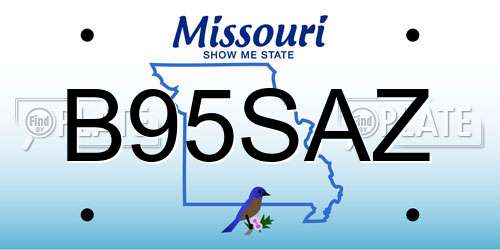B95SAZ Missouri License Plate