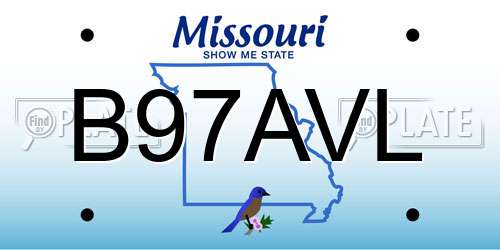 B97AVL Missouri License Plate