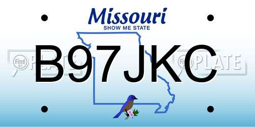 B97JKC Missouri License Plate