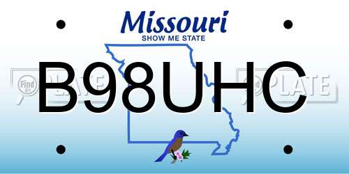 B98UHC Missouri License Plate