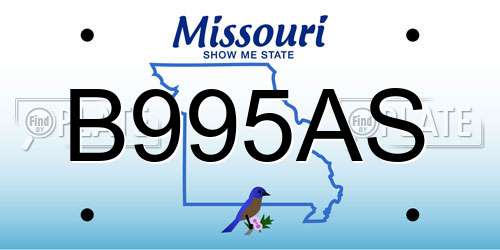B995AS Missouri License Plate