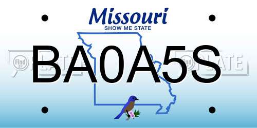 BA0A5S Missouri License Plate