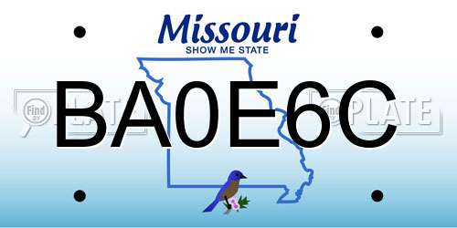 BA0E6C Missouri License Plate