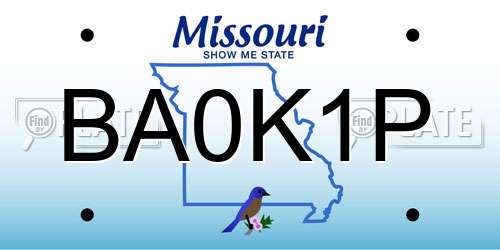 BA0K1P Missouri License Plate