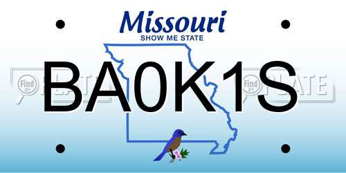 BA0K1S Missouri License Plate