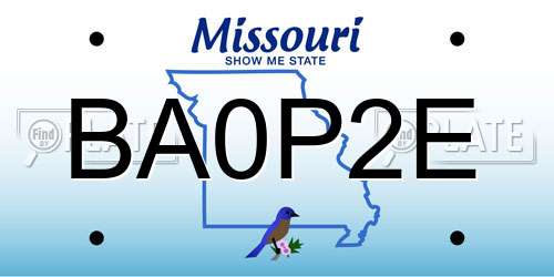 BA0P2E Missouri License Plate
