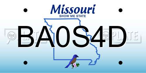 BA0S4D Missouri License Plate